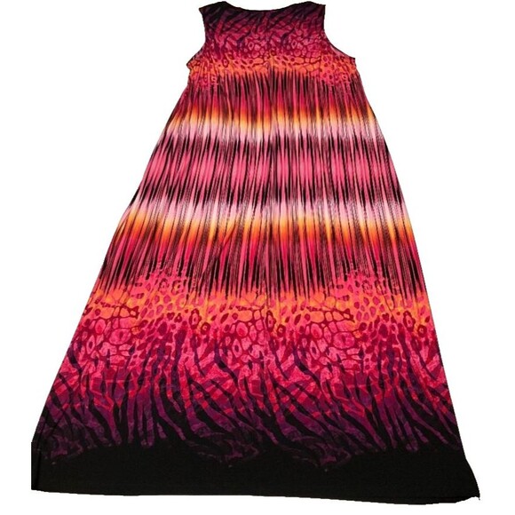 Catherine’s 3x Women's Pink Multicolor Leopard Dress Sleeveless Beaded Accent - Picture 2 of 7